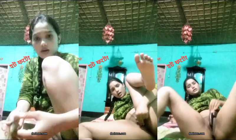 Desi Video Desi horny girl insert brinjal inside pussy